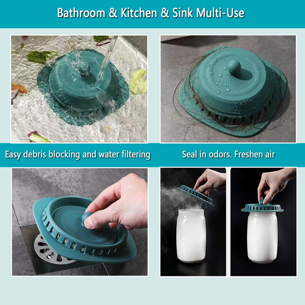 Silicone Drain Cover & Protector, 2 Pack Hair Catcher with Suction Cups