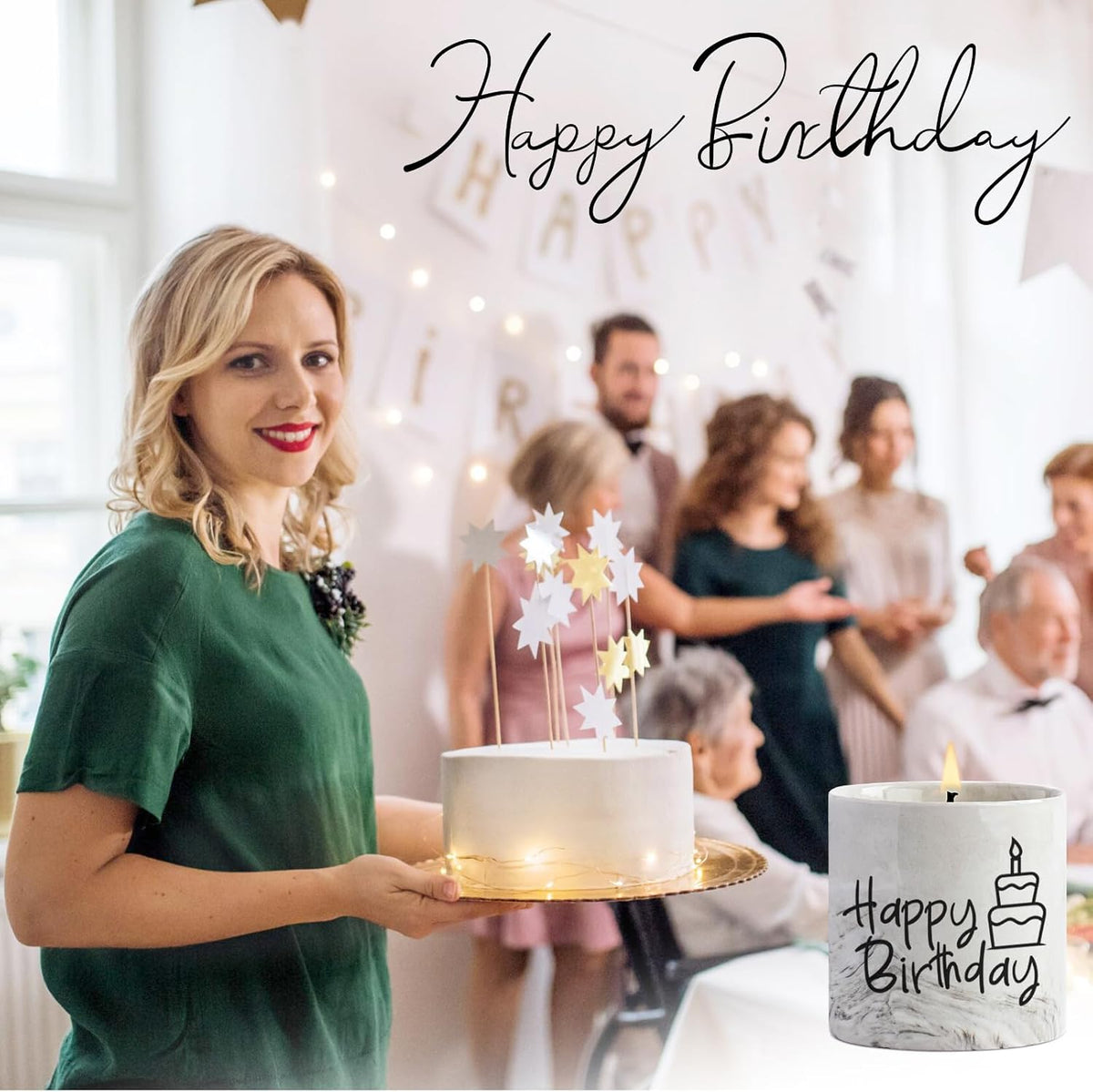 Happy Birthday Candle Gifts,6oz Lavender Scented Soy Wax Candle, Birthday Gifts for Women,Funny Candle Decor Ideas Unique Birthday Gift for Best Friend Girlfriend Teacher Boss Sister Bestie