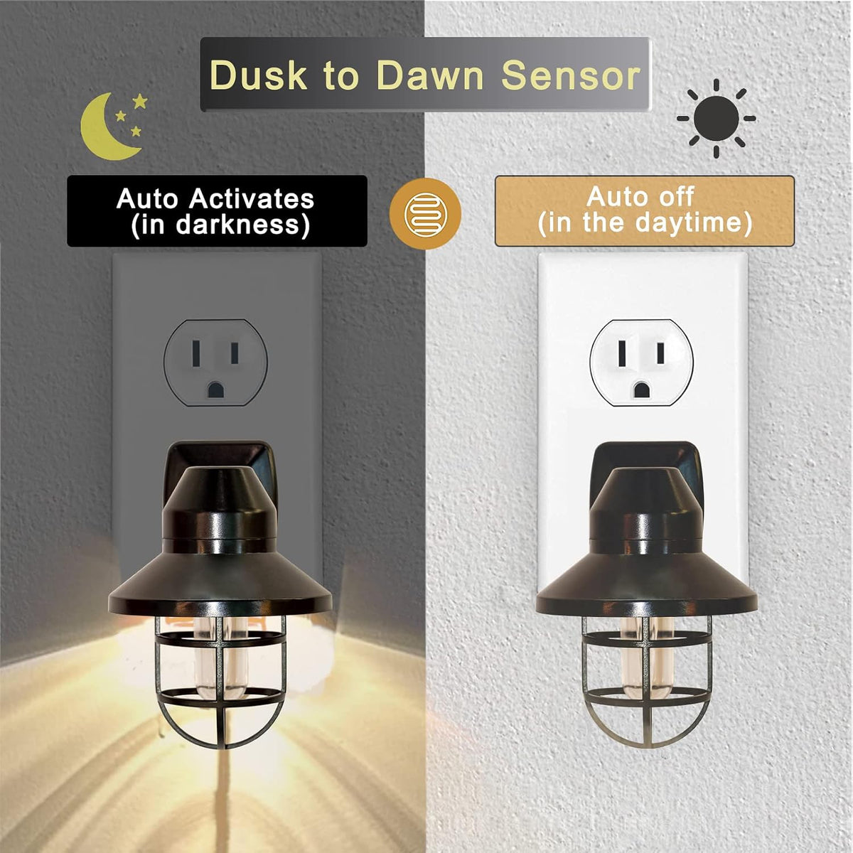 Night Lights Plug into Wall: ETL Night Lights 6 Pack with Dusk to Dawn - Vintage Rustick Farmhouse Night Light 2700K for Kitchen, Hallway, Bedroom, Bathroom Decor