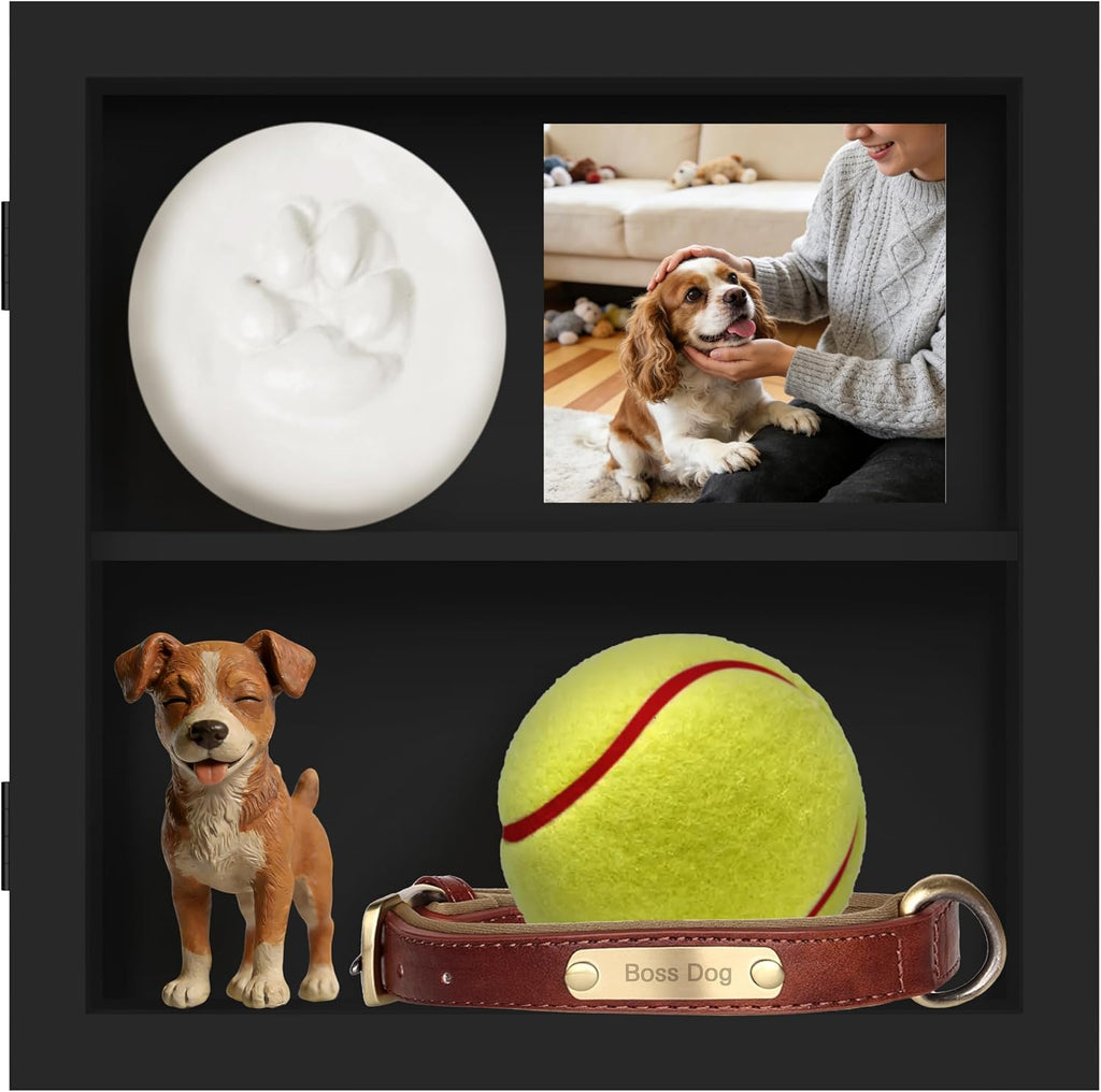 An&He 10x10 Shadow Box Frame Engineered Wood | with a 2.7" Usable Display Depth | Includes Acid-Free Backing Board, UV Resistant Acrylic, and Hanging Hardware-Black