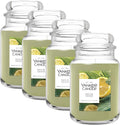 Yankee Candle Sage & Citrus, Scented Candle, 22oz Large Jar with up to 150 Hour Burn Time, Giftable, Birthdays (Pack of 4)
