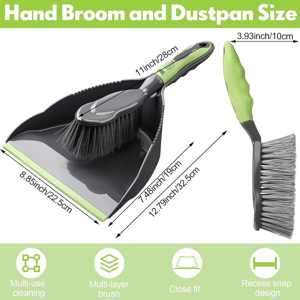 Zopeal 6 Set Dustpan and Brush Set, Small Handheld Broom for Home Kitchen