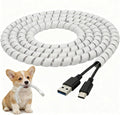 Flutesan 5 Pcs Dog and Cat Cord Protector 10 mm, 49.2 ft, White