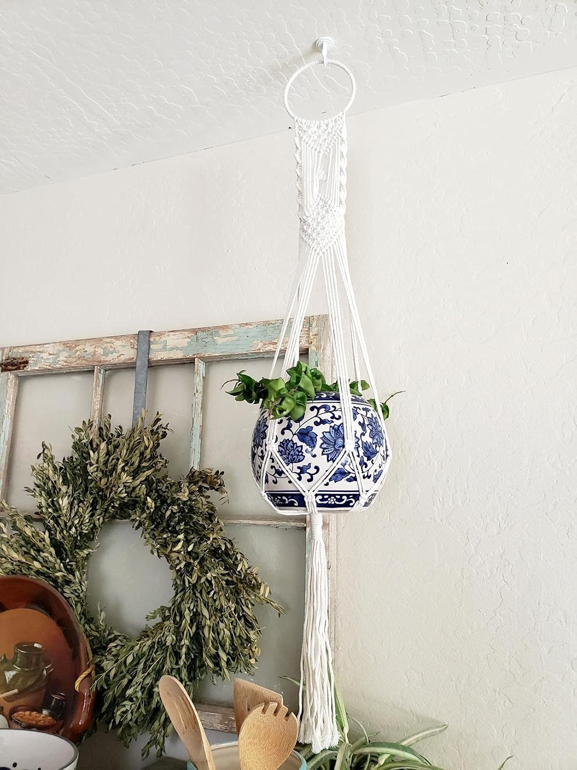 Cuttte Macrame Plant Hanger Indoor Outdoor Hanging Planter Basket