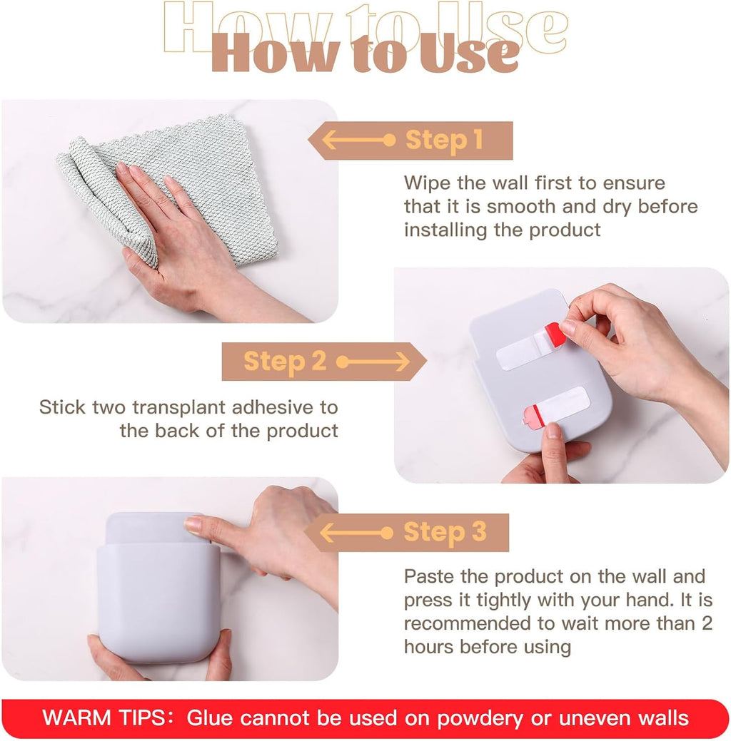12Pcs Remote Control Holder Wall Mounted Adhesive Remote Holder