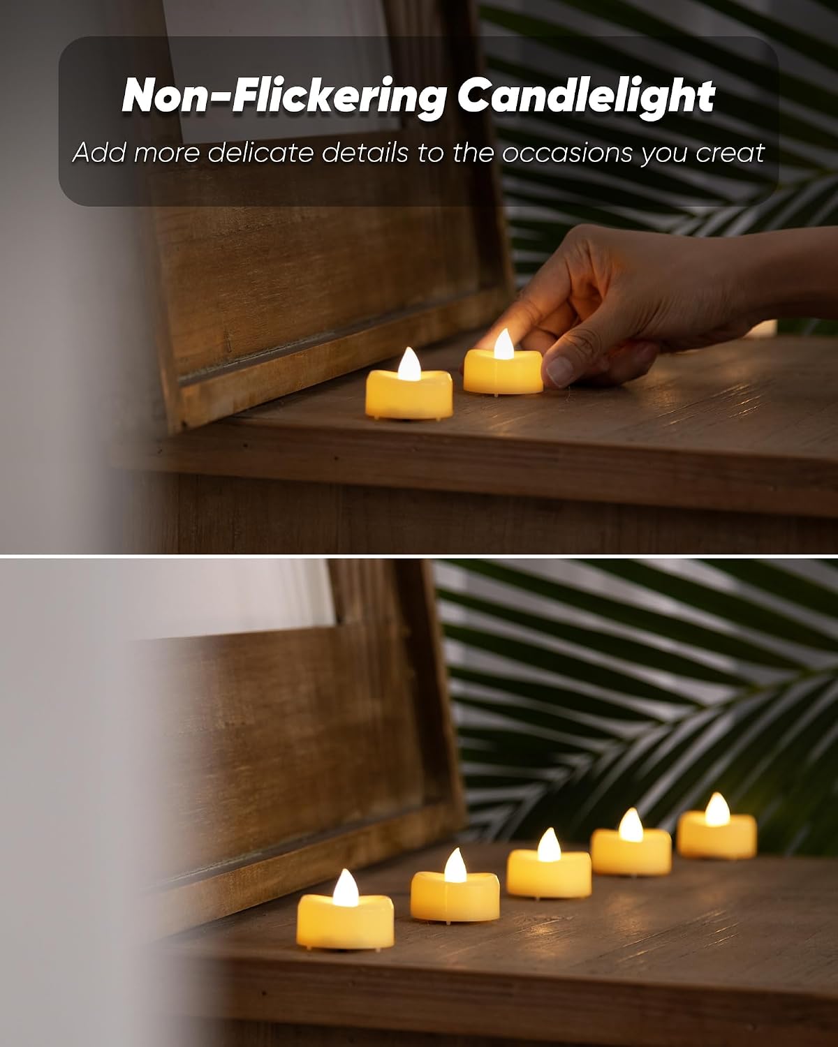 BEICHI Flameless Candles, 12/24/50/100/150 Pack Tea Lights Battery Operated