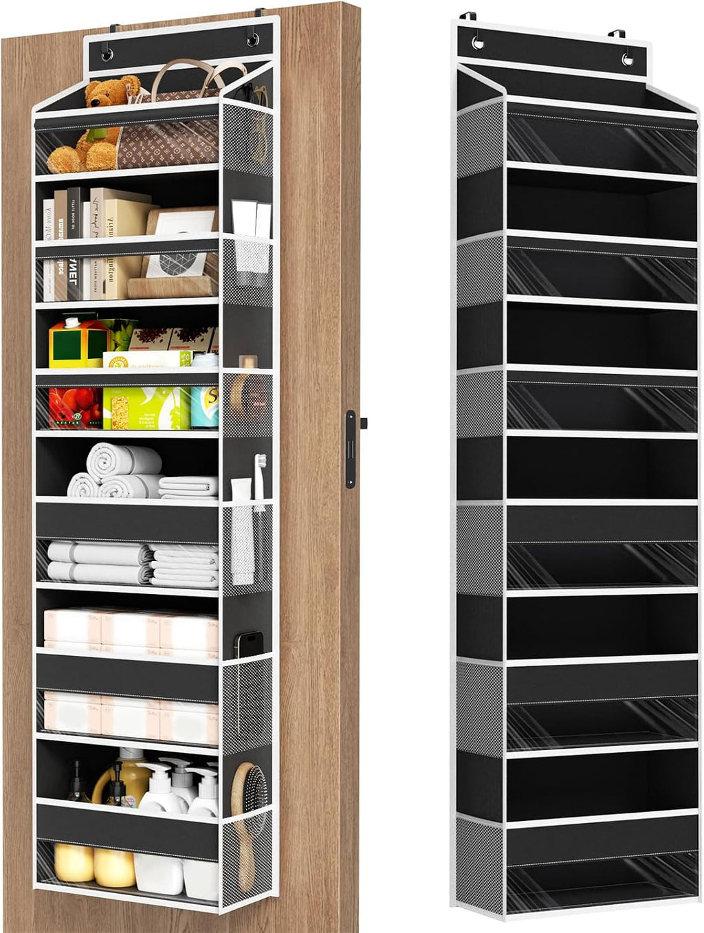 Over The Door Organizer 6 Tiers, Behind The Door Storage Hanging Shelves