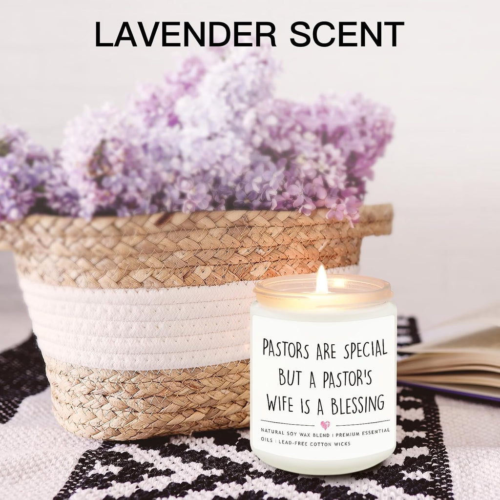Pastors Wife Appreciation Gifts for Women, Lavender Scented Soy Wax Candle
