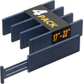 SpaceAid Bamboo 4 Pack Dresser Drawer Dividers, 4.65“ High Adjustable 17“-22” Drawer Organizers, Expandable Organization for Clothing, Clothes, Dressers, Navy Blue