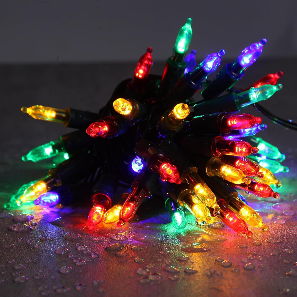 2 Pack Battery Operated Christmas Lights, Total 100LED 32FT Christmas Lights Outdoor, Waterproof Mini String Lights with 8 Modes, Decorations for Indoor Patio Garden Party Decor (Multi-Colored)