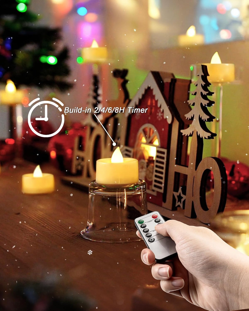 BEICHI 12Pcs Flameless LED Tea Lights with Remote & Timer,Ivory Base,400Hrs