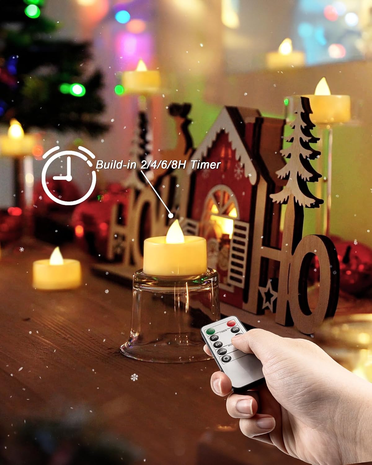 BEICHI 12Pcs Flameless LED Tea Lights with Remote & Timer,Ivory Base,400Hrs