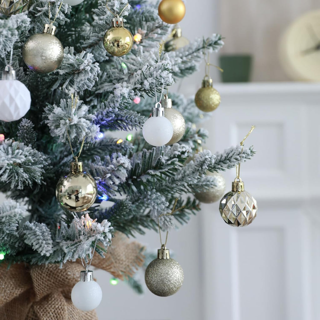 HipTree 30ct 1.18" Champagne Gold Mini Baubles Xmas Halloween Tree Decor
