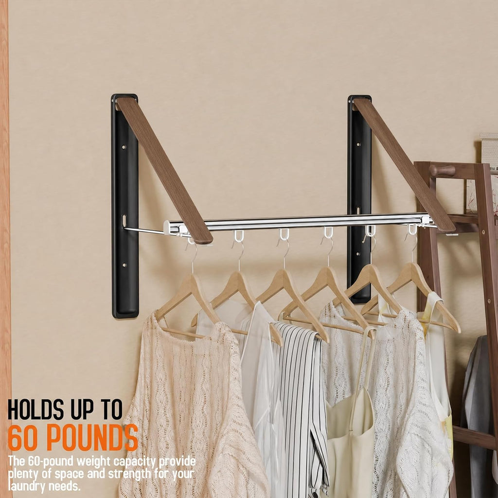 Folding Clothes Hanger Rack Wall mounted for Laundry Clothes Drying Rack