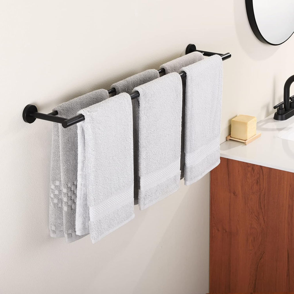 KES Double Towel Bar 33.6 Inch, Bathroom Towel Rack Towel Rod 18/8 Stainless Steel Rustproof Wall Mounted Matte Black, A2001S86-BK