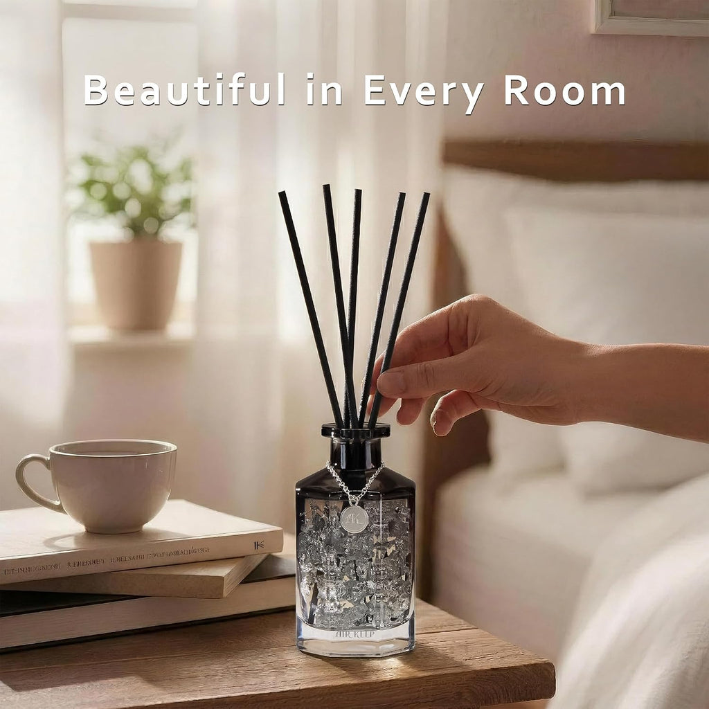 Airkeep Reed Diffuser Set,Clean Linen Luxury Scented Diffuser with Sticks Long Lasting Home Fragrance for Bathroom Shelf Decor 6.09 fl oz (180ml)