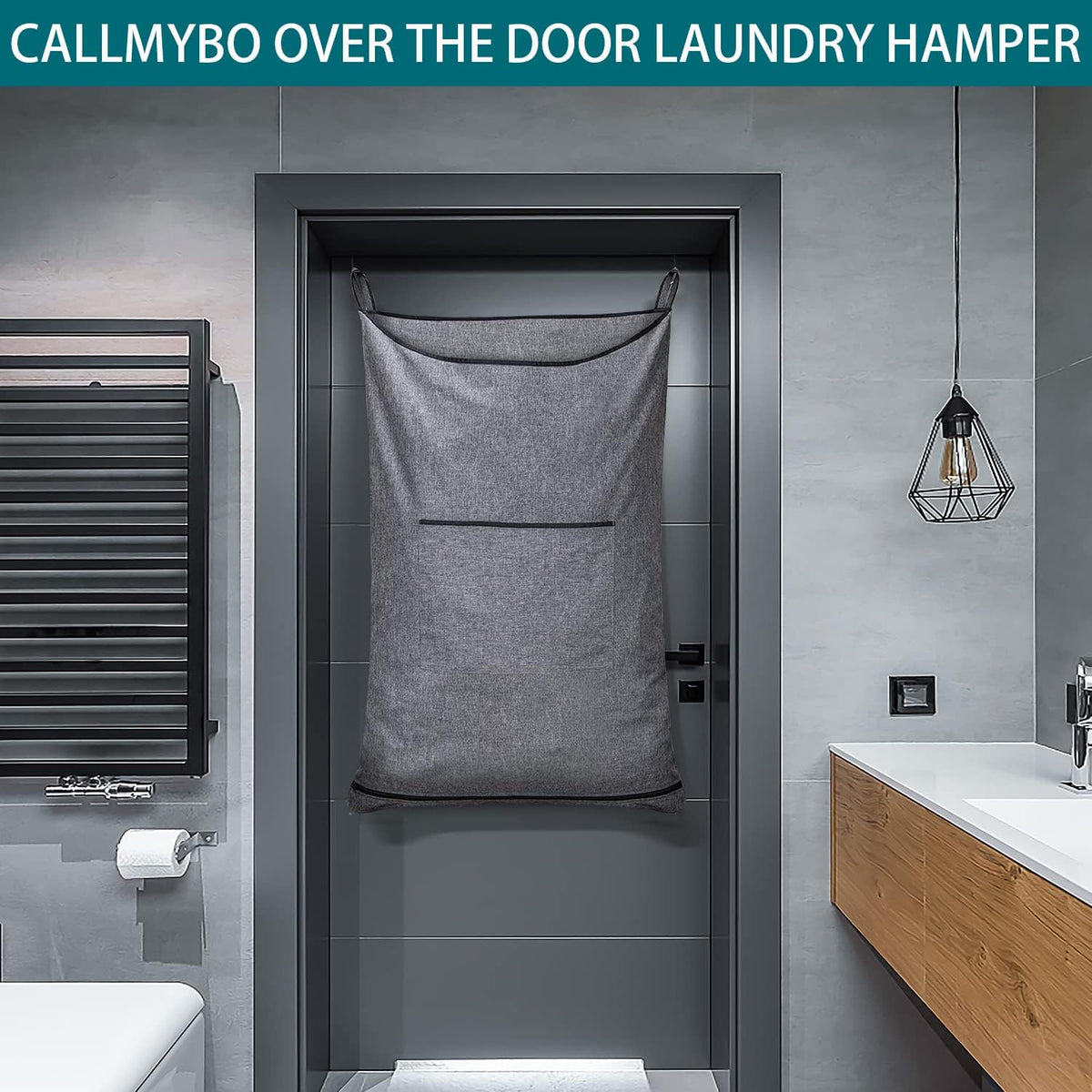 Hanging Laundry Hamper,Door Hanging Hamper with Width Opening for Bathroom,Dorm, Home.