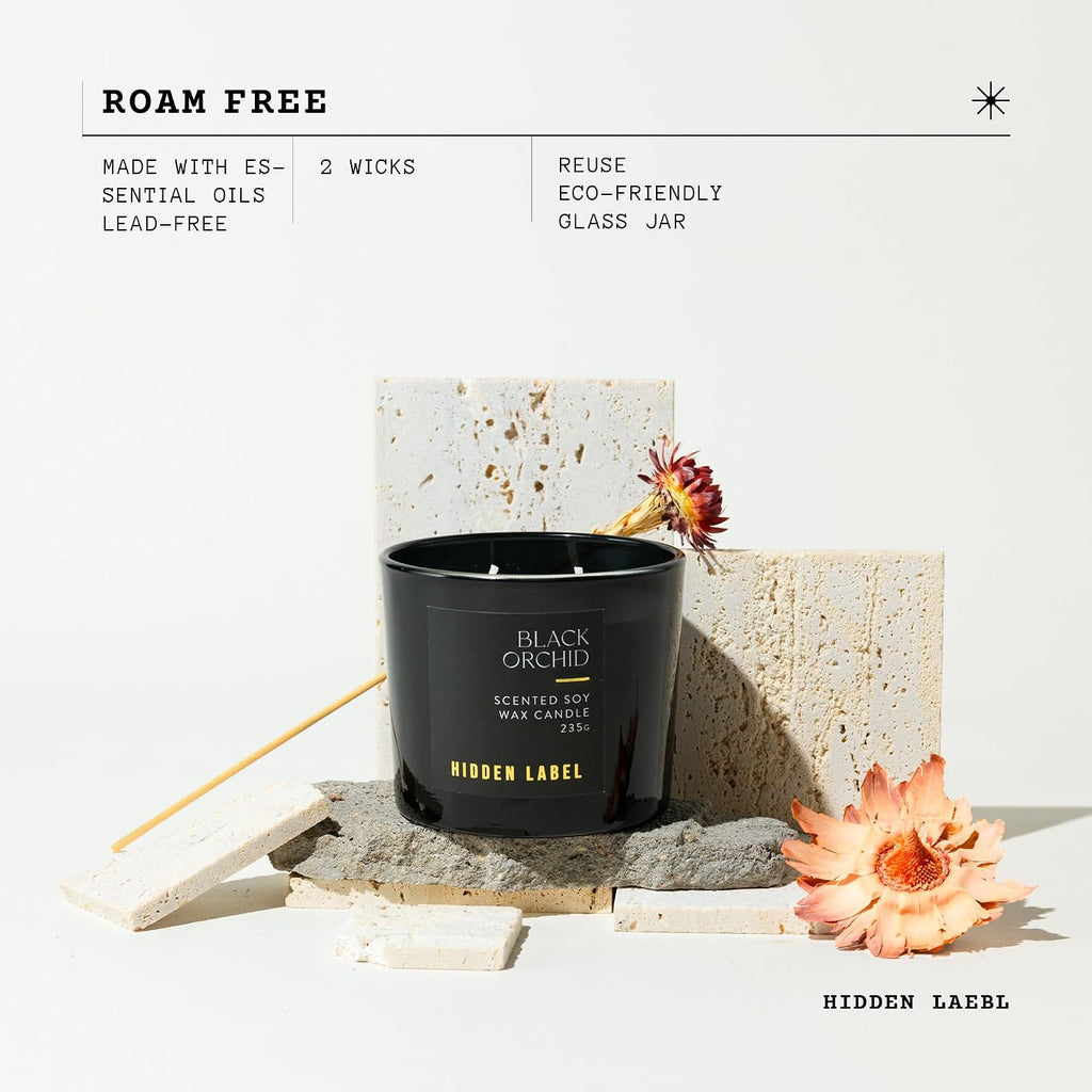 Hidden Label Black Orchid Scented Candle, 8.3 oz