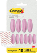 Command Mixed Designer Hook Pack, Lilac Lemonade, 10 Hooks, 16 Strips