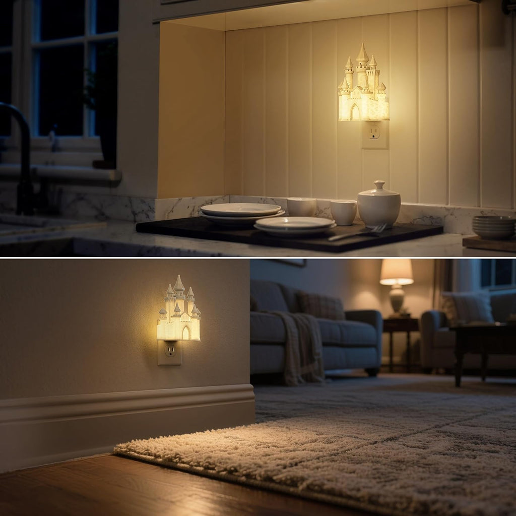DORESshop Night Lights Plug into Wall,3D Printed Castle Night Light