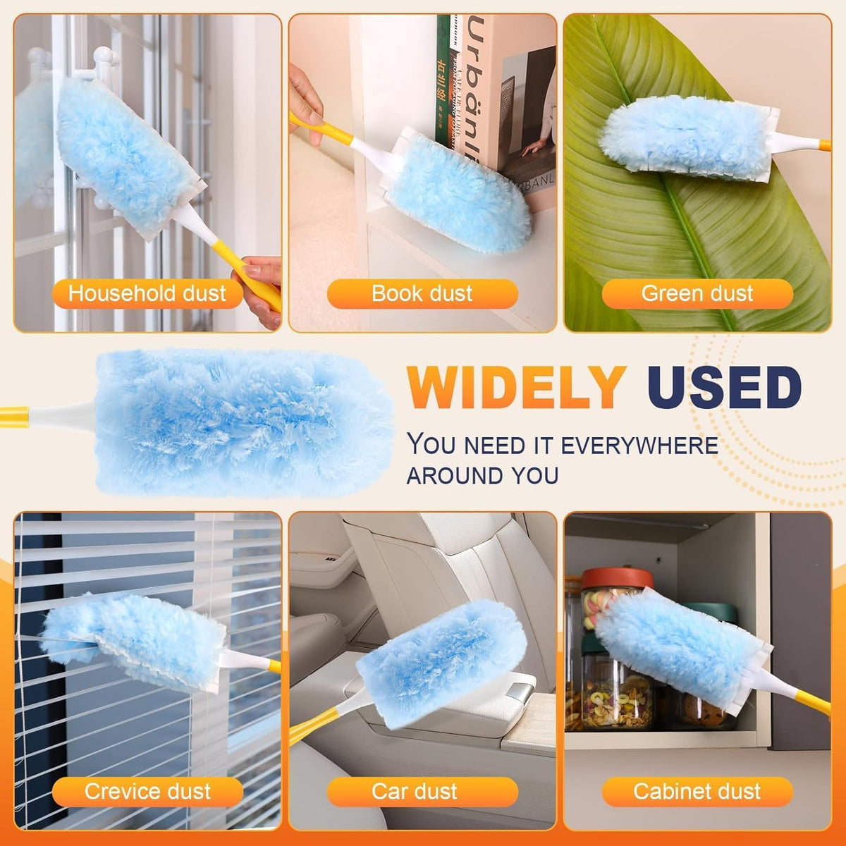 50 Pack Duster Refills for Swiffer Duster, Heavy Duty Duster Refill Kit