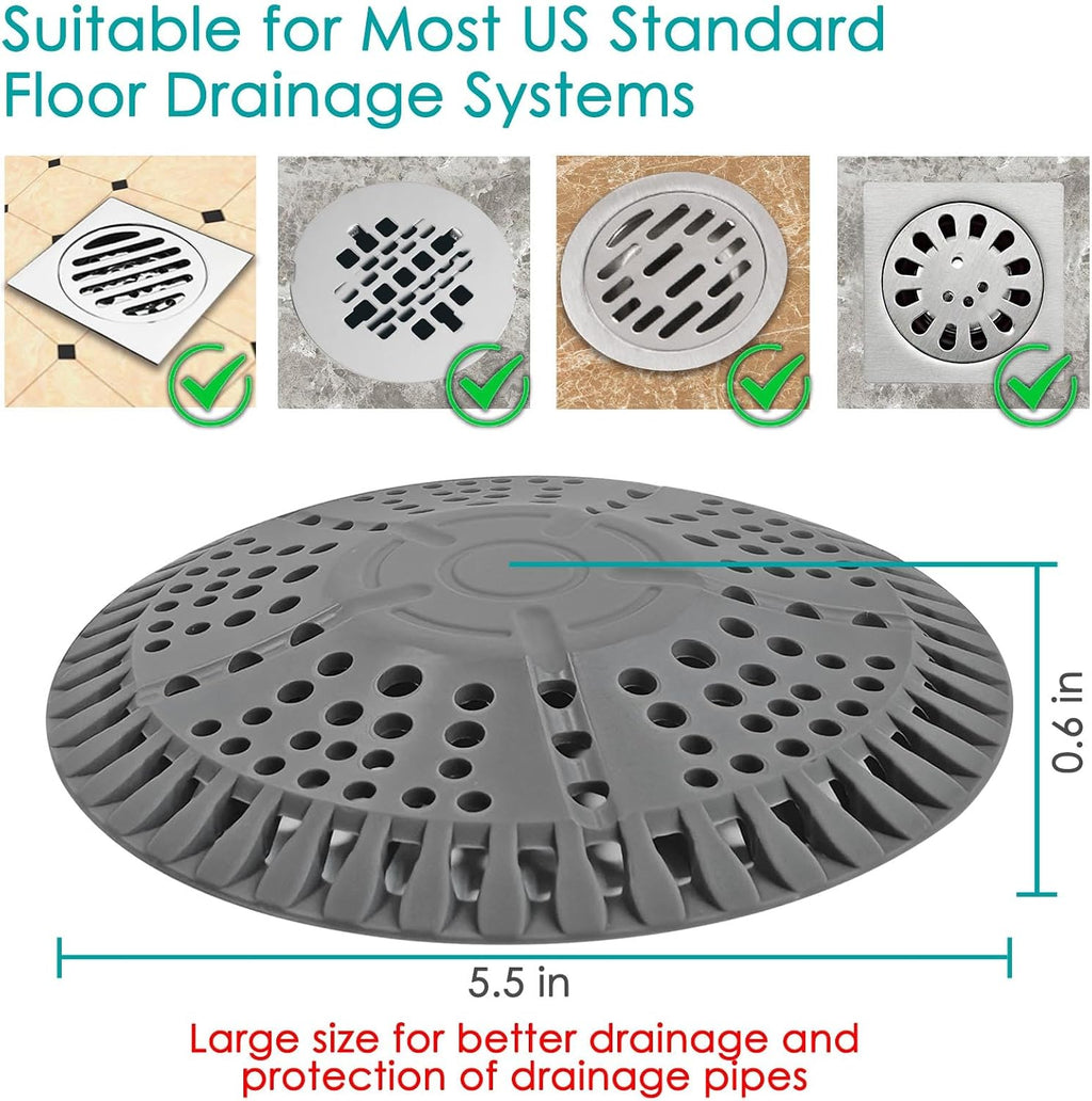 Shower Drain Hair Catcher,2PC 5.5in Shower Hair Catcher Large Premium