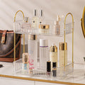 Aveniee Bathroom Counter Organizer, 2 Tier Perfume Skin Care Countertop Storage Shelf, Vanity Makeup Tray for Cosmetic Skincare Lotion,Clear