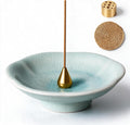 Pinehaven Ceramic Incense Holder Burner, Sticks & Cones Ash Catcher, Blue