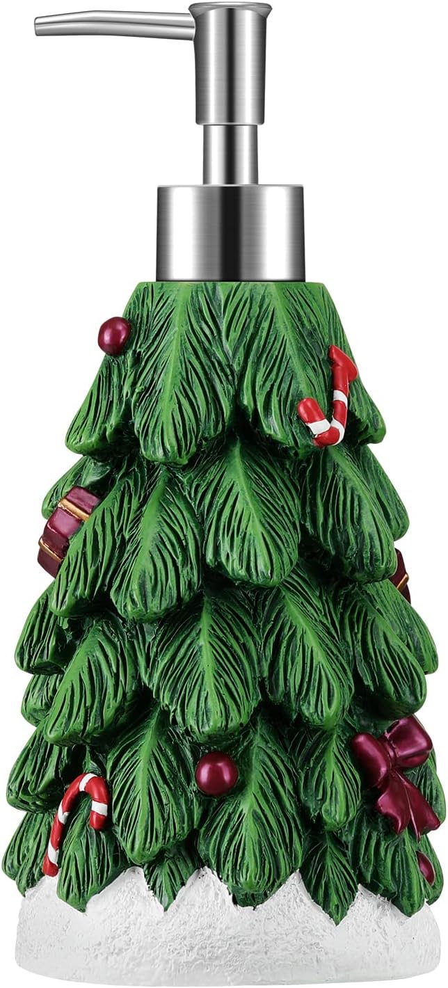 Emibele Christmas Tree Lotion Dispenser, Resin Hand Soap Dispenser Bottle