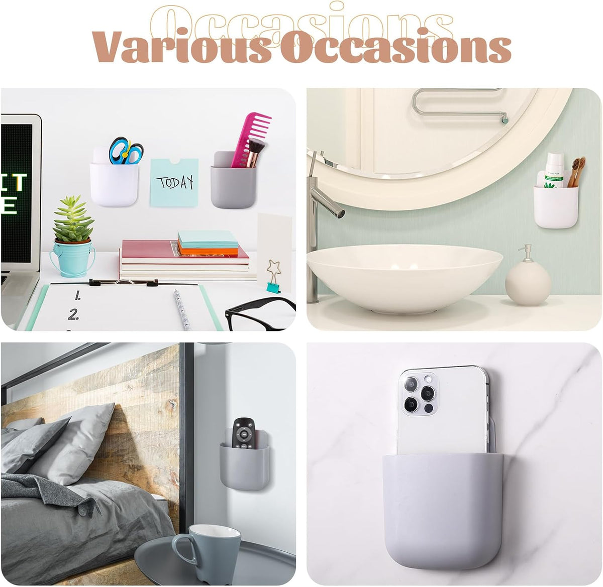 12Pcs Remote Control Holder Wall Mounted Adhesive Remote Holder