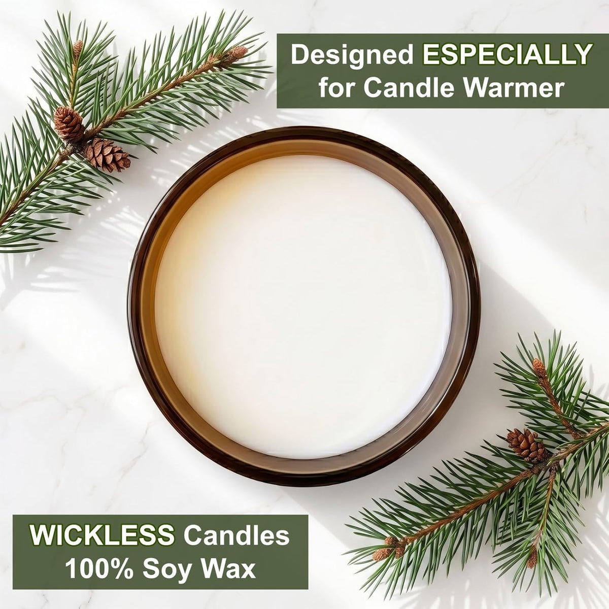 VOHO Pine Wickless Candles for Candle Warmer Lamp, 9oz Soy Candles Scented