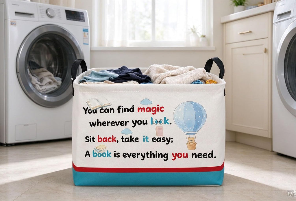 Rectangular Book Baskets Cute Storage Bins Room Decor for Home.(Bule book）