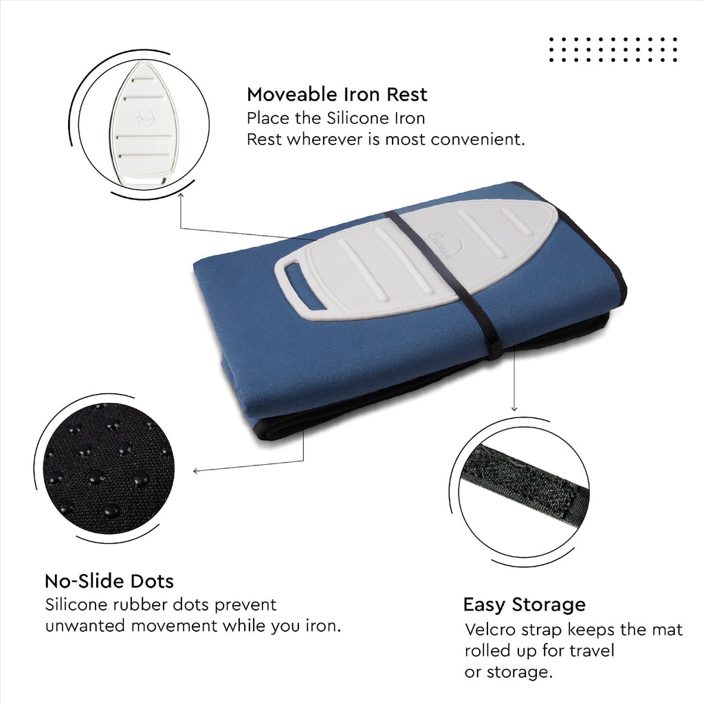 Encasa XO Ironing Mat for Table Top, Anti-Slip, Heat Resistant, Large