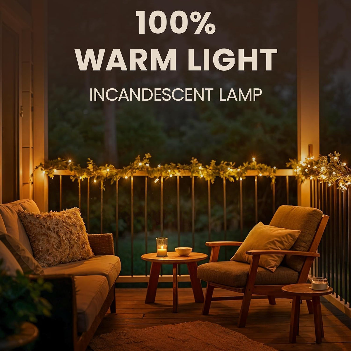 Incandescent Teeny Lights 100 ct – Warm Mini Bulbs with Brown Cord – Indoor/Outdoor Water-Resistant Farmhouse String Lights for Patio, Wedding, Home Décor, Rustic Christmas