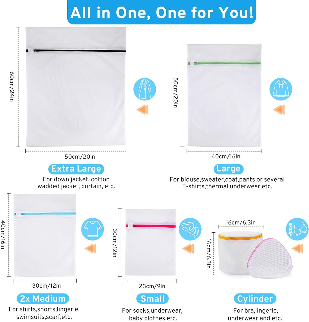 7Pcs Mesh Laundry Bags for Delicates, lingerie bags for washing delicates