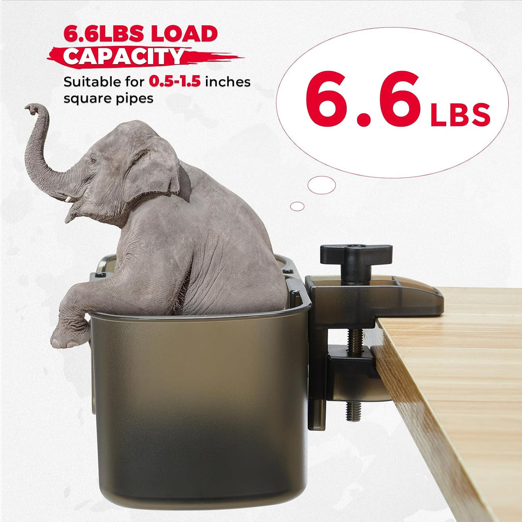 KEMIMOTO 2-in-1Desk Cup Holder, for Most 18-32 oz Bottles, Brown