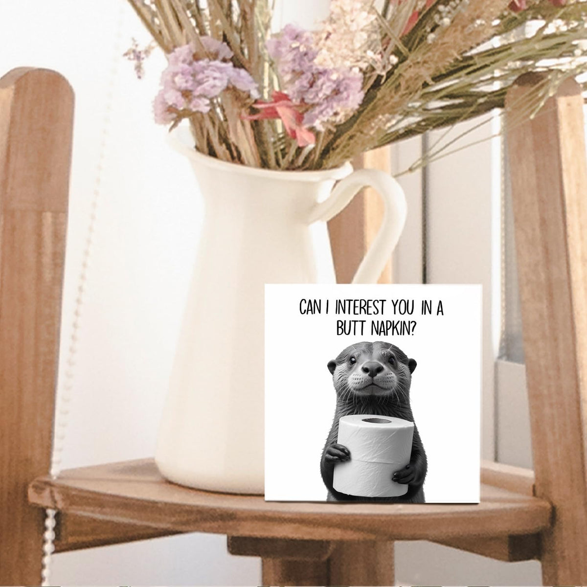 Funny Otter Bathroom Decor - Otter Gifts Wooden Box Sign, Funny Bathroom Decor, Otter Gifts, 5 X 5 Inches