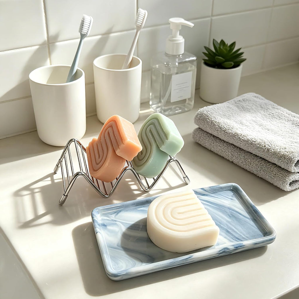 Ceramic Soap Dish, Shower Bar Soap Holder, Soap Dish Tray