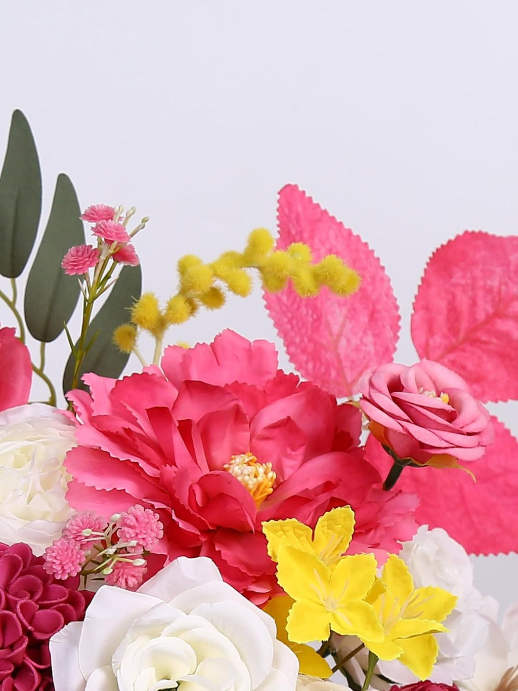 Artificial Flower Combo Hot Pink Silk Flowers for DIY Wedding Bridal Bouquets Table Cake Arch Floral Arrangement Table Centerpieces Baby Shower Party Home Decor