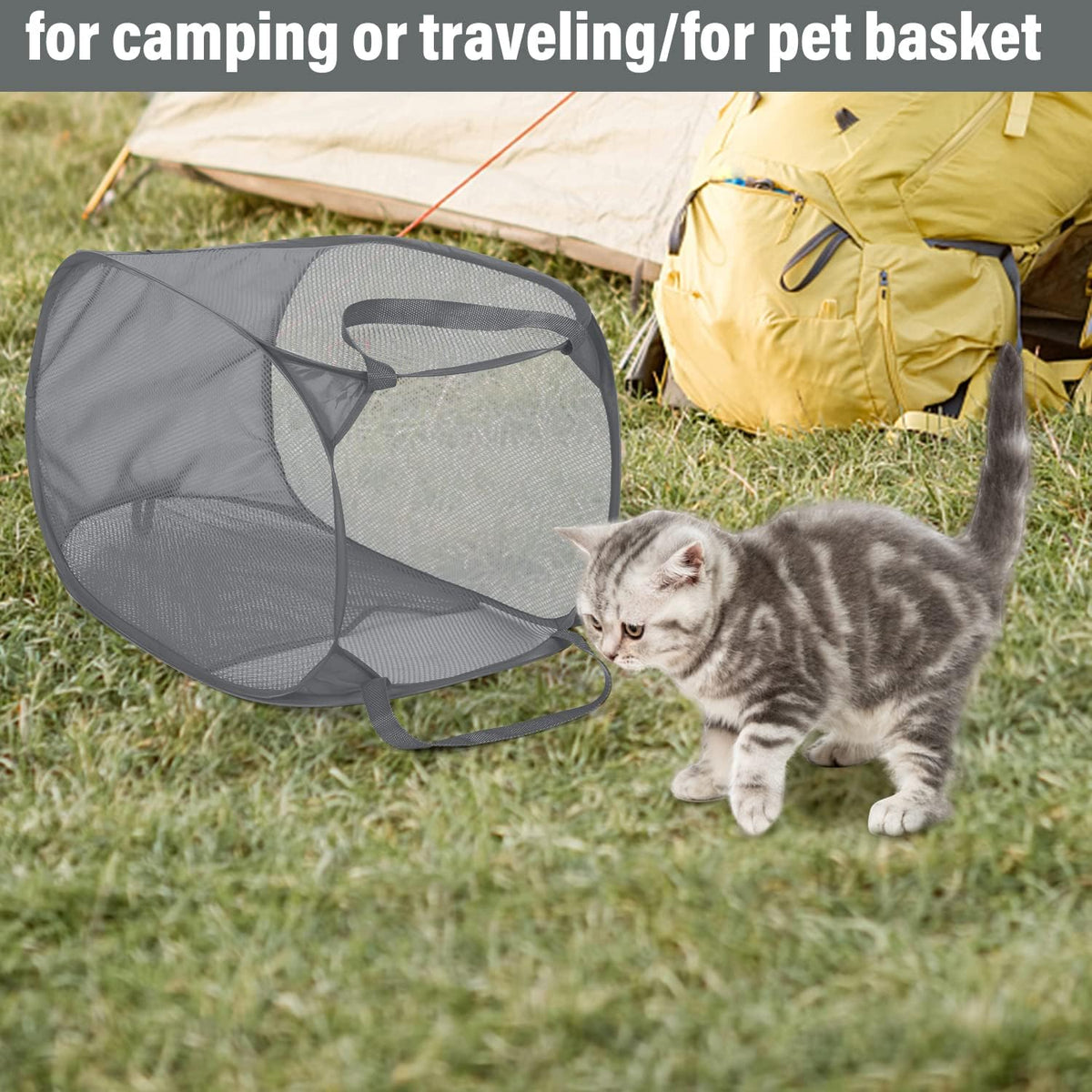 BATTOO 3 Pack Collapsible Laundry Basket Strong Mesh Pop Up Laundry Hamper for Laundry Foldable Hampers with Side Pocket Reinforced Handles for Bathroom, Kids Room, College Dorm or Travel Grey