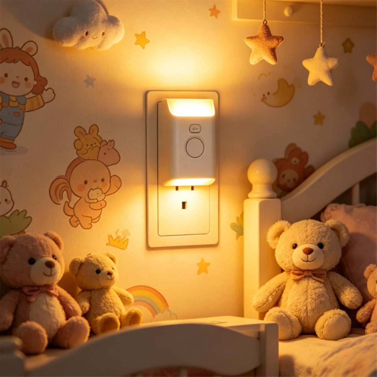 Plug-in LED Night Light with Motion Sensor, 2 Pack