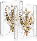2 Pcs Acrylic Shadow Box, 7 x 5 x 1.4 Inch Clear Tabletop Display Frame No Installation All Clear Memory Boxes for Dried Flowers, Photo, Collectibles