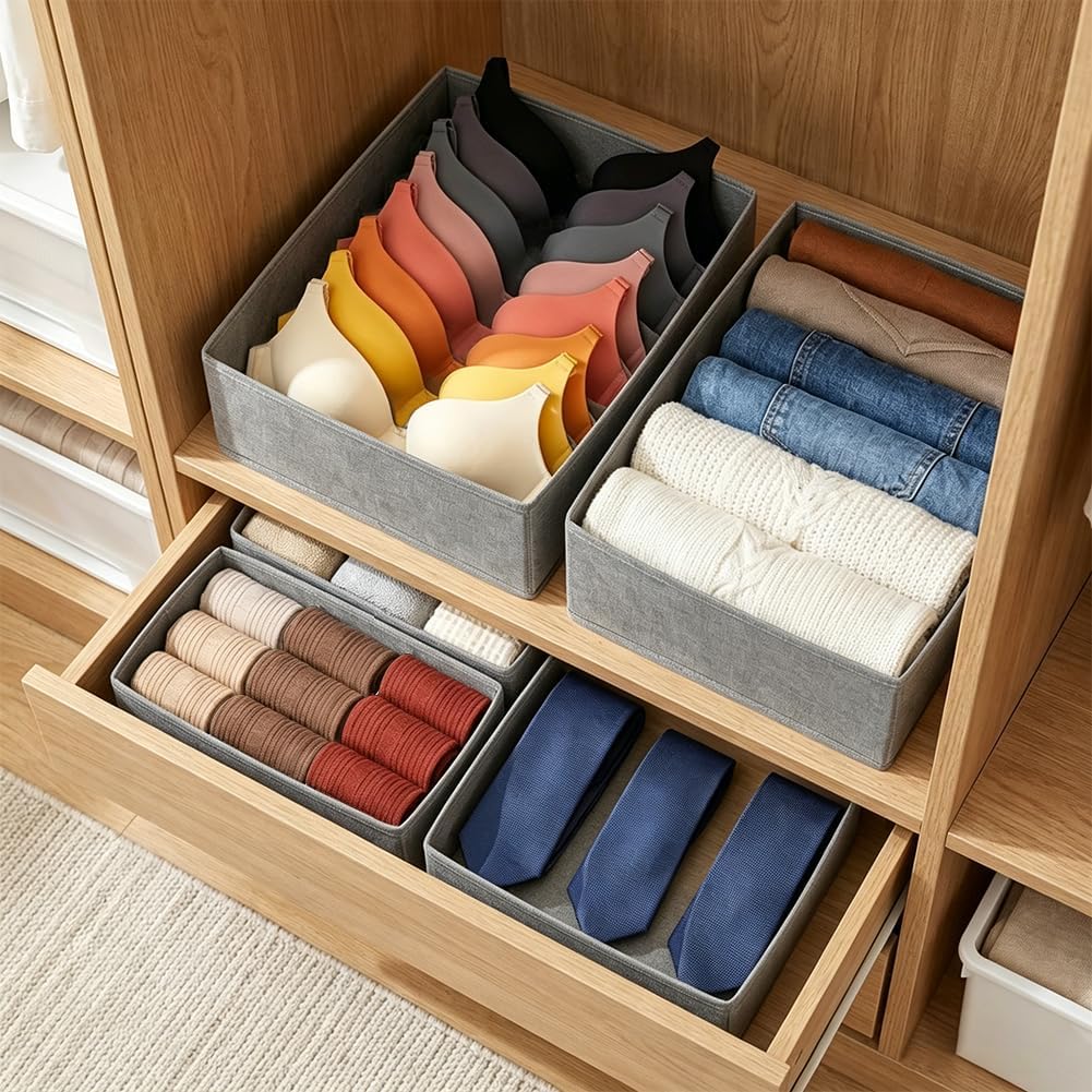 Drawer Organizer Clothes, 12 Pack Dresser Organizer for Nursery, Underwear, Sock - Foldable Closet Organization and Storage Dividers Bins for Baby Clothes