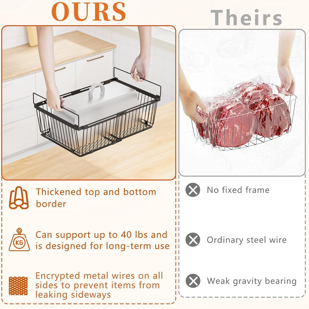 Large Freezer Organizer Bins for 10 to 20 Cu.Ft,Leak-Proof Bottom,2 Pack