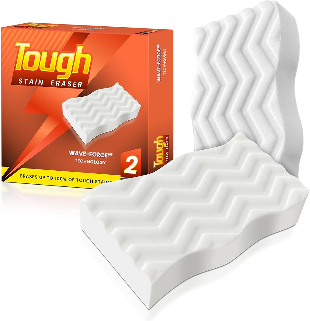 Tough Stain Eraser Sponges, 2 Pack Magic Cleaning Pads