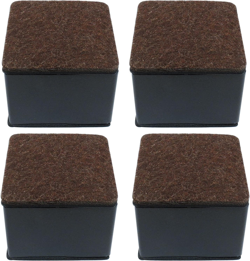 4 Pcs Self-Adhesive Furniture Bed Risers, 2in, Black
