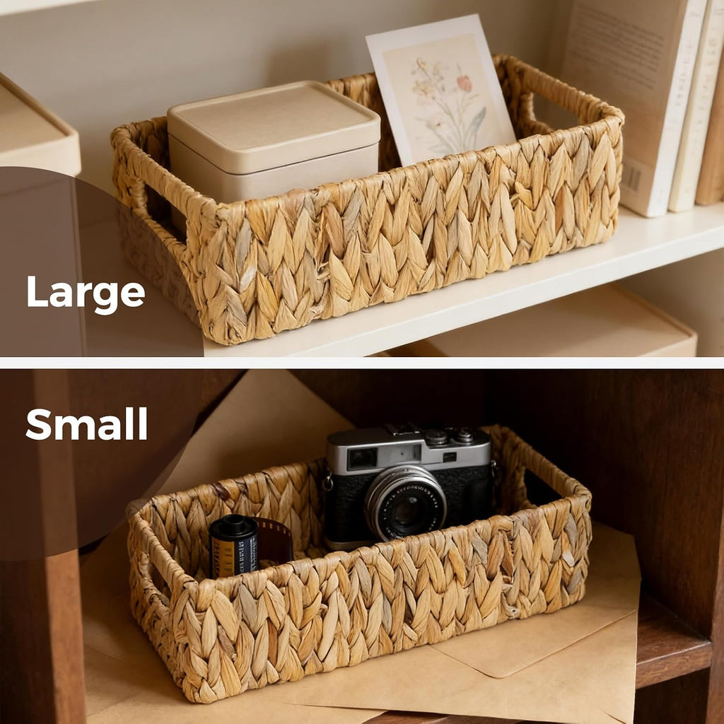 Toilet Paper Storage Basket for Bathroom Wicker Toilet Tank Basket Set of 2