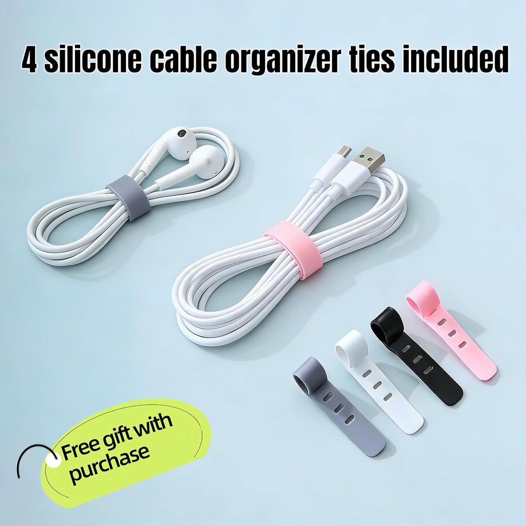 1 Large + 1 Small Cable Management Box Set – 2-Piece Cord Organizer Box, Home Office Desk Wire Storage & Cable Management Solution (Acryliclid lid/White)