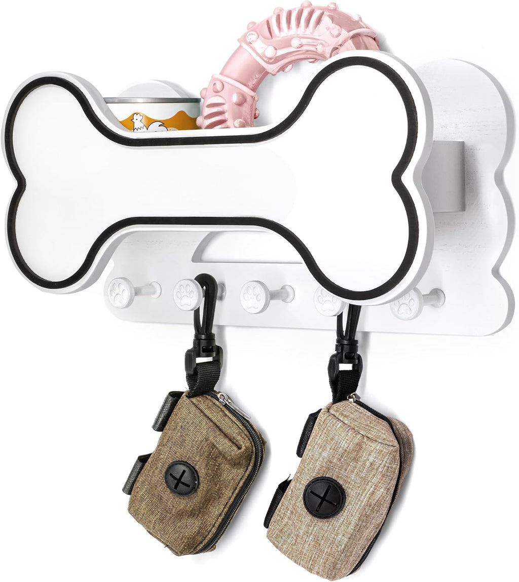 MTERSN Dog Leash Holder for Wall for Apartment Essentials, Black & White