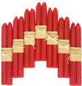 Lacaser Natural Beeswax Red Taper Candles Bulk Pack of 14 pcs, Unscented Red Long Candlesticks 9 Inches Each, Burning Time 4 Hours
